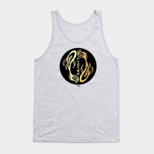 Pisces Golden Zodiac Symbol Tank Top